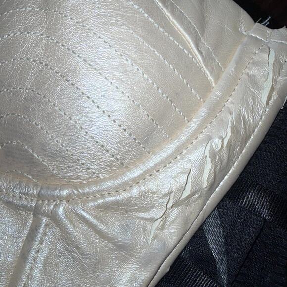 Cream Faux Leather Corset - Picture 6 of 8